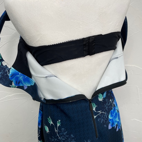 Pinko shoulder dress blue floral - Picture 3 of 10